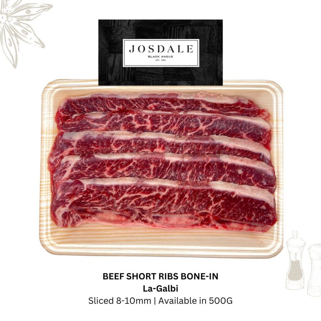 Black Angus Beef Short Ribs Bone In La Galbi 500G Halal Punched