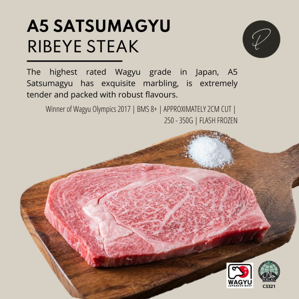 A5 Japanese Wagyu Ribeye Steak 250-380G (Halal) - Punched Foods ...