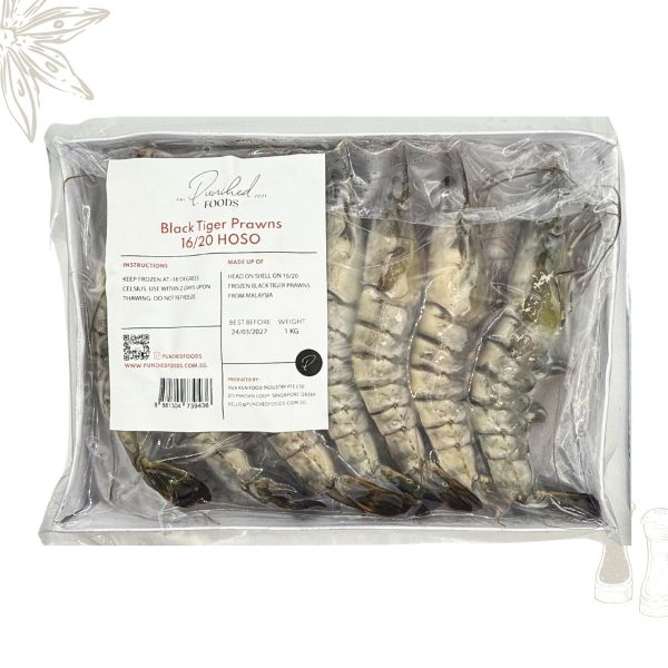 Frozen Black Tiger Prawns HOSO 16-20