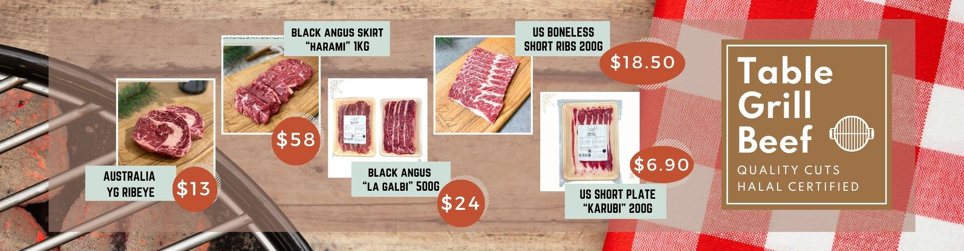 Halal grill beef delivery in Singapore