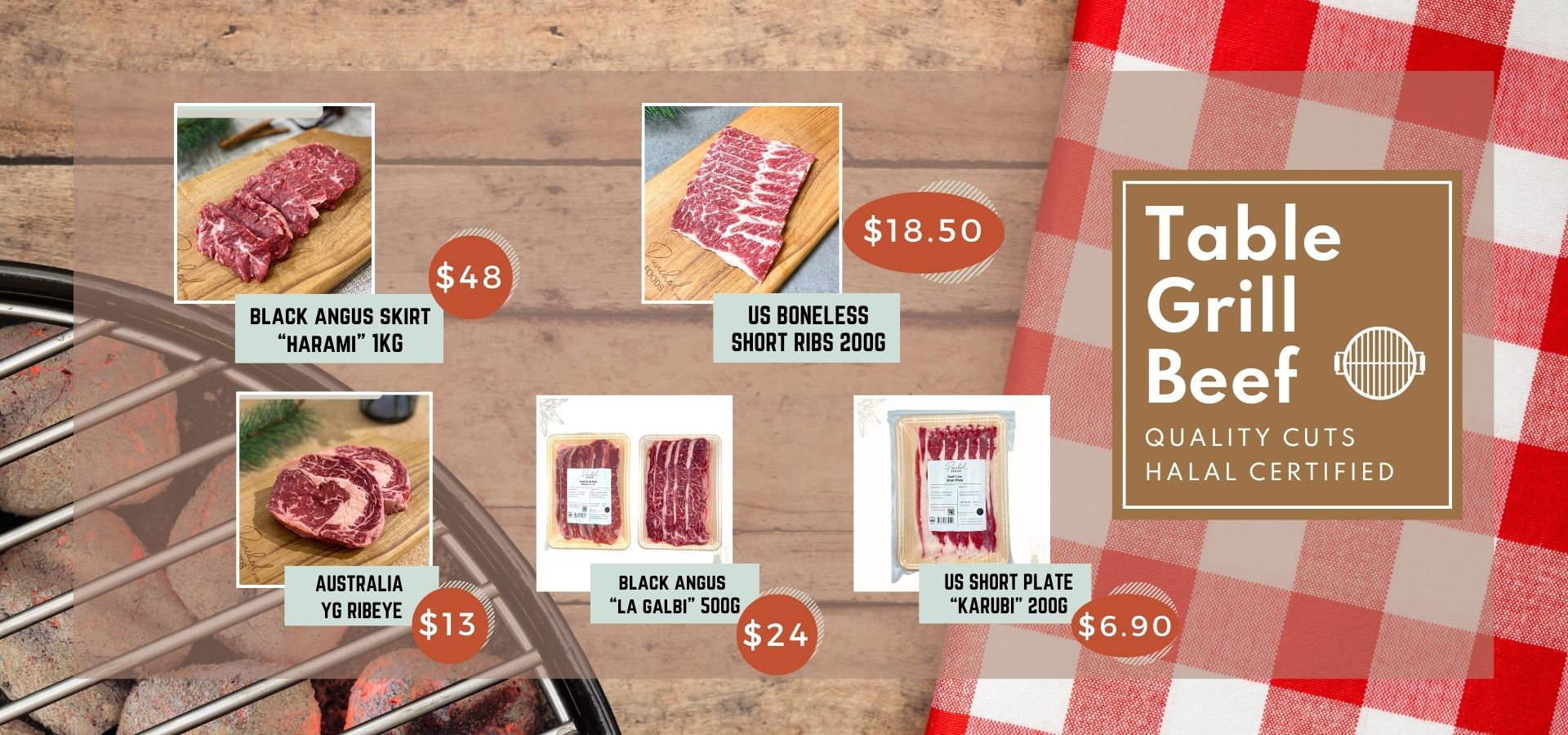 Website Mobile Banner - Table Grill Beef Table Grill Beef Delivery
