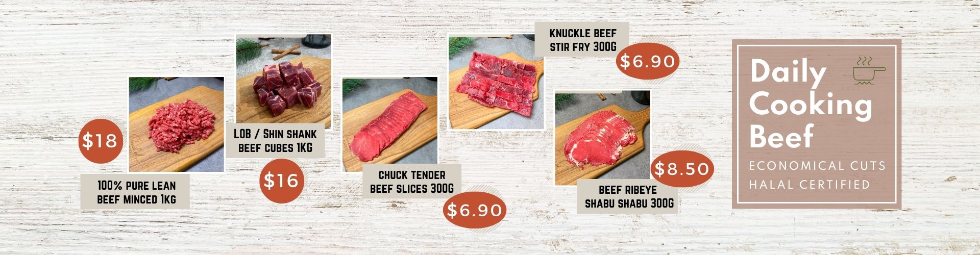 Website Banner - Daily Cooking Beef Halal Beef Delivery Singapore