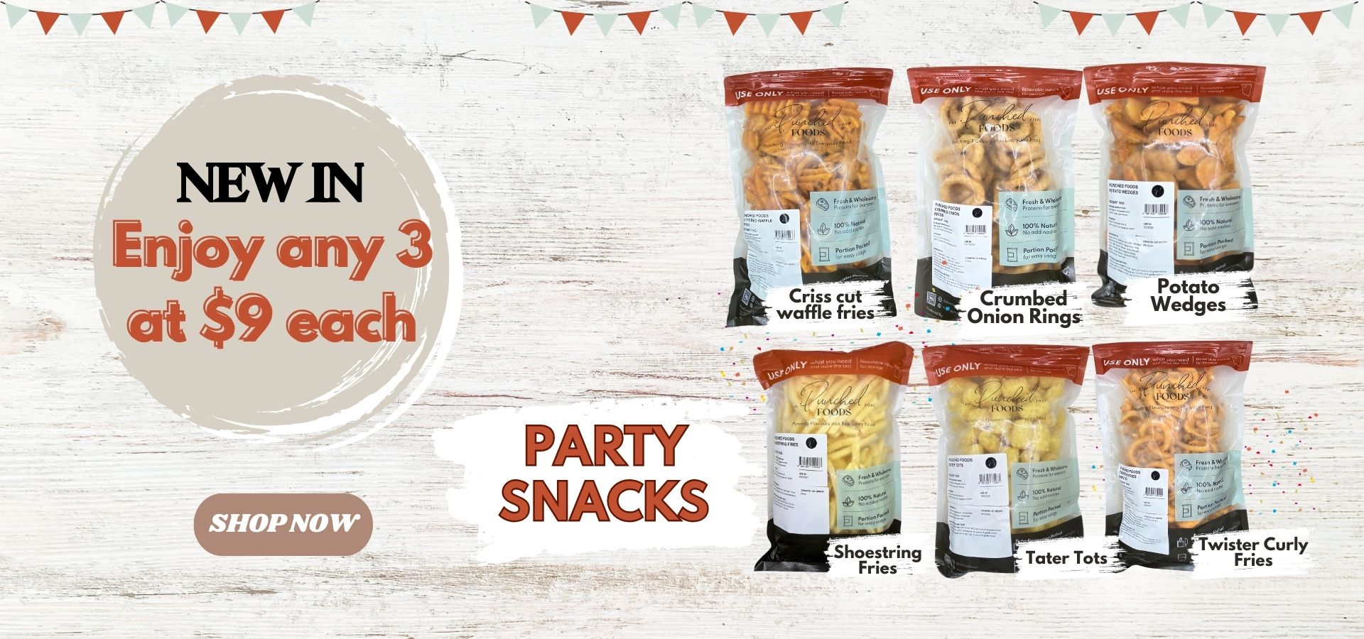 Website Mobile Banner - Party Snacks (Mobile) Wholesale Frozen Fries Delivery Singapore