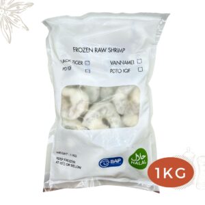 Frozen Deshelled Extra Large Black Tiger Prawns 10/12 peeled and deveined PND
