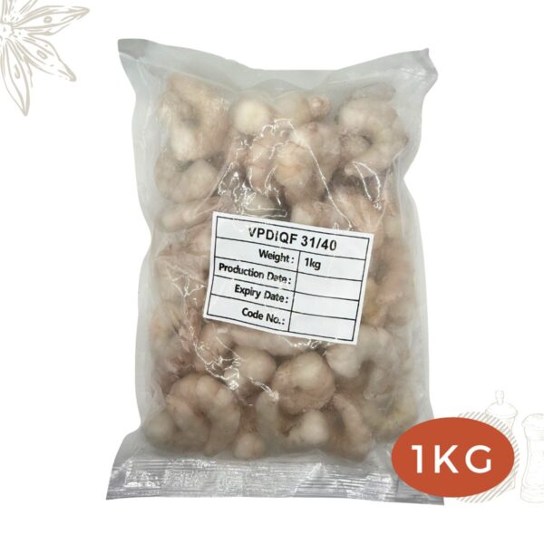 Frozen Deshelled Vannamei Prawns peeled and deveined PND 31/40