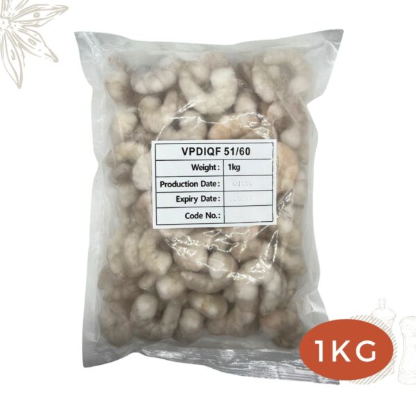 Frozen Deshelled Vannamei Prawns peeled and deveined PND 51/60