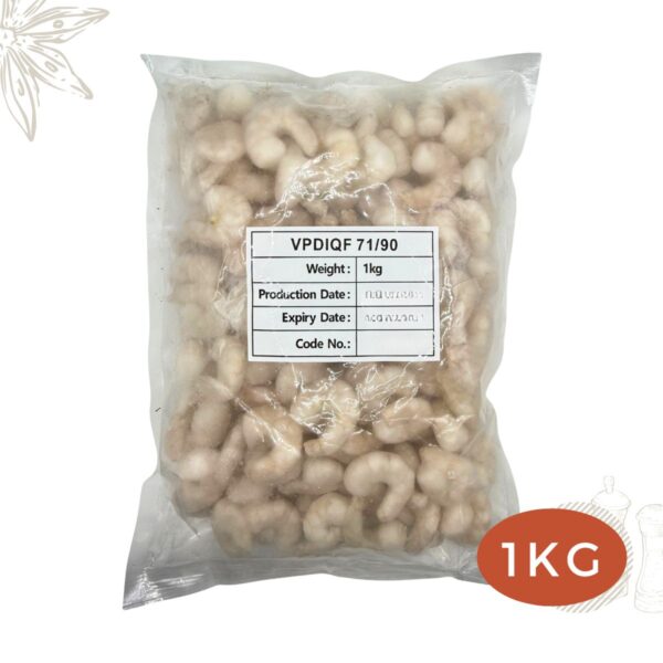 Frozen Deshelled Vannamei Prawns peeled and deveined PND 71/90