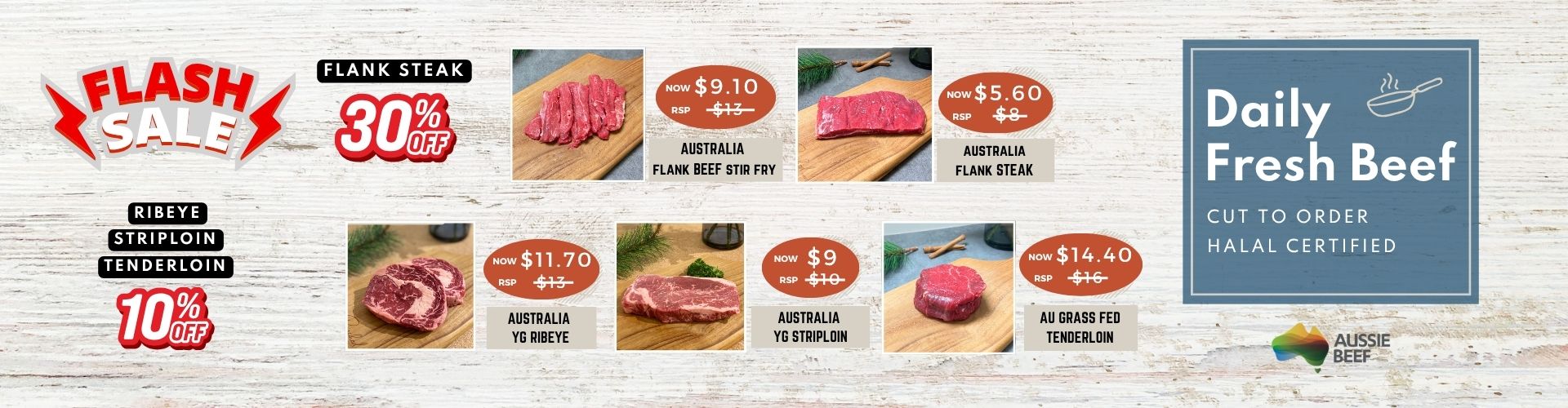 Website Banner - Fresh Beef (Flash Sale) Australia Fresh Beef in Singapore Flash Sale
