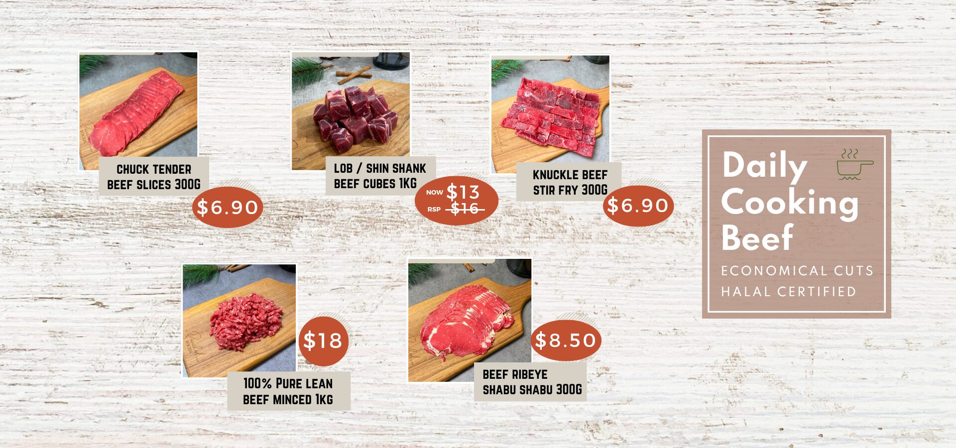 Website Mobile Banner - Daily Cooking Beef Halal Beef Delivery in Singapore