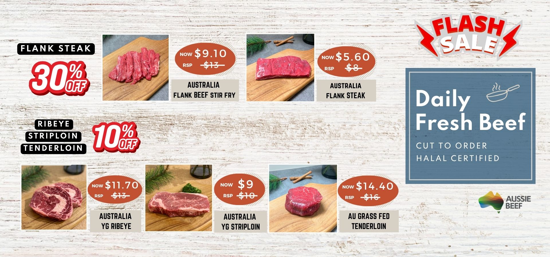 Website Mobile Banner - Fresh Beef (Flash Sale) v2 Australia Fresh Beef in Singapore Flash Sale