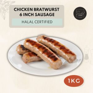 Chicken Bratwurst 6 inch sausage Halal